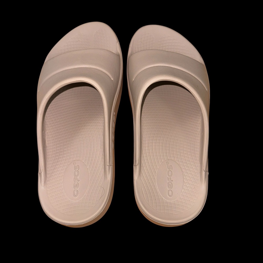 OOFOS OOahh Recovery Slide Sandal Womens 8 Mens 6 Pre-Owned Beige/Tan Orthopedic - Picture 13 of 13